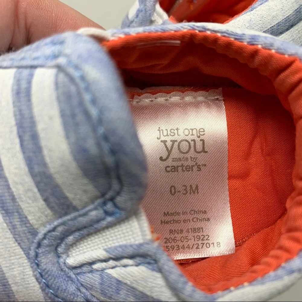 JOY striped soft fabric crib baby shoe 0-3 month‎